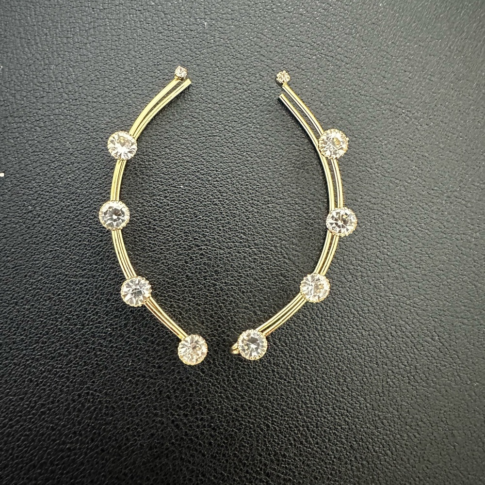 Elegant Gold and Crystal  Climber Earrings